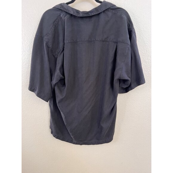 Tommy Bahama Mens 100% Silk Black Short Sleeve Button-Up Shirt Large Relaxed Fit - Picture 2 of 5